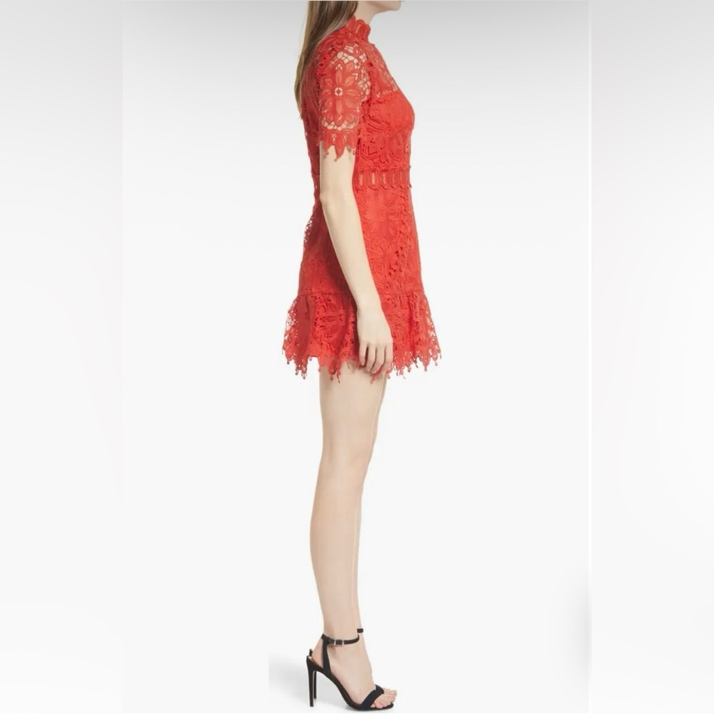 Saylor Vreni Fire Whirl Red Lace Mini Dress NWT Size Small Cocktail Party - Picture 4 of 14